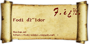 Fodi Áldor névjegykártya